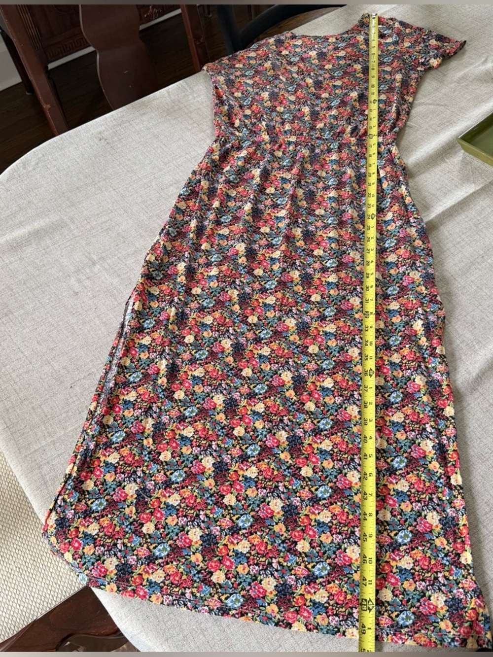 Sezane Luce Short Sleeve Cotton Floral Open Back Midi Dress Size Medium - Picture 9 of 10